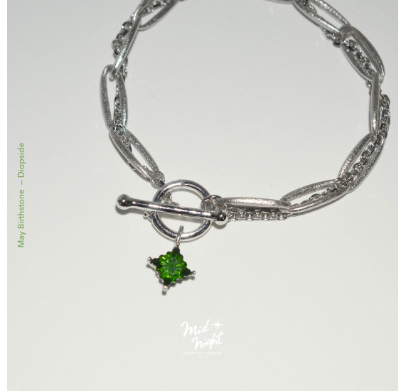 May Birthstone-Double Chain Two Ways Bracelet